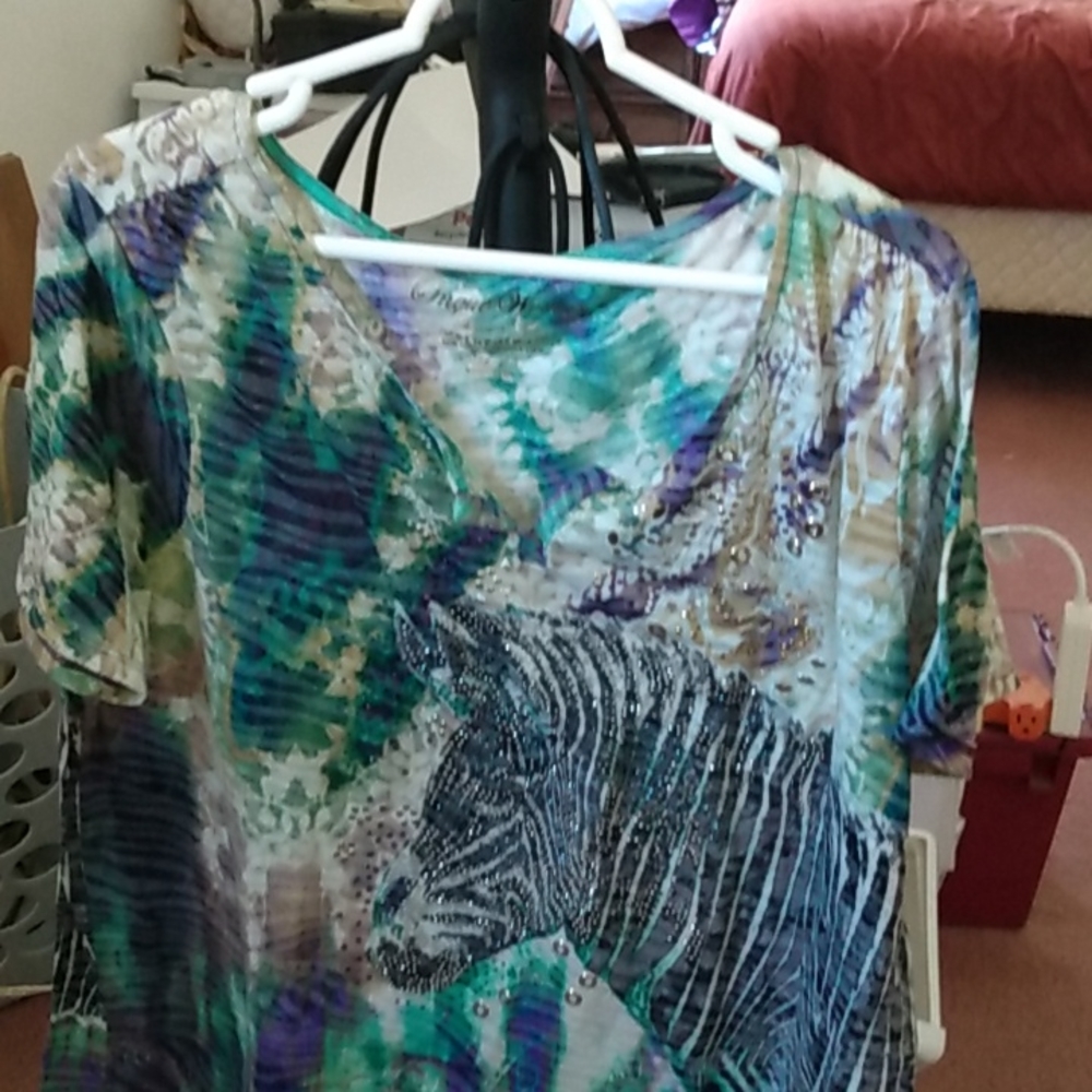 Women's plus size 2X Onque Woman embellished tshirt